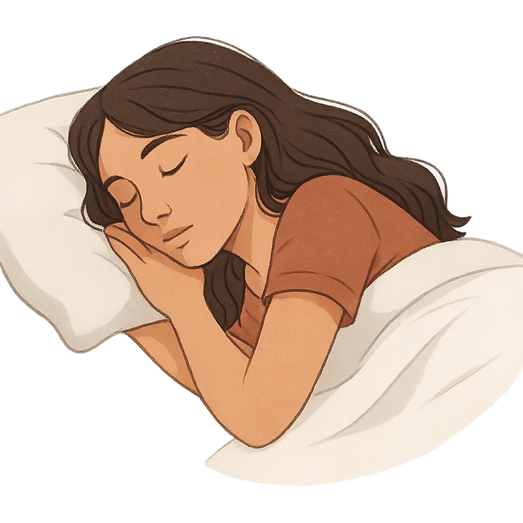brunette girl sleeping, variation 1 emoji