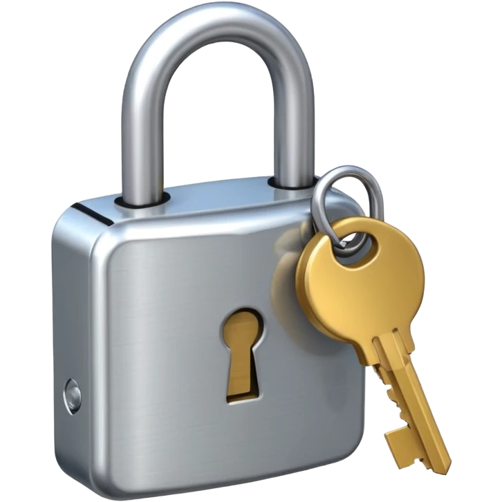 Closed padlock with a key inserted into it emoji