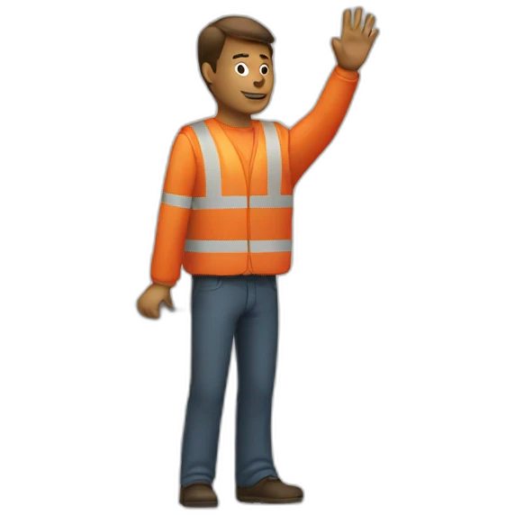 Man making a stop sign emoji