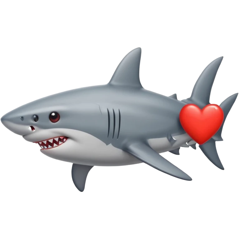 Shark with red heart emoji