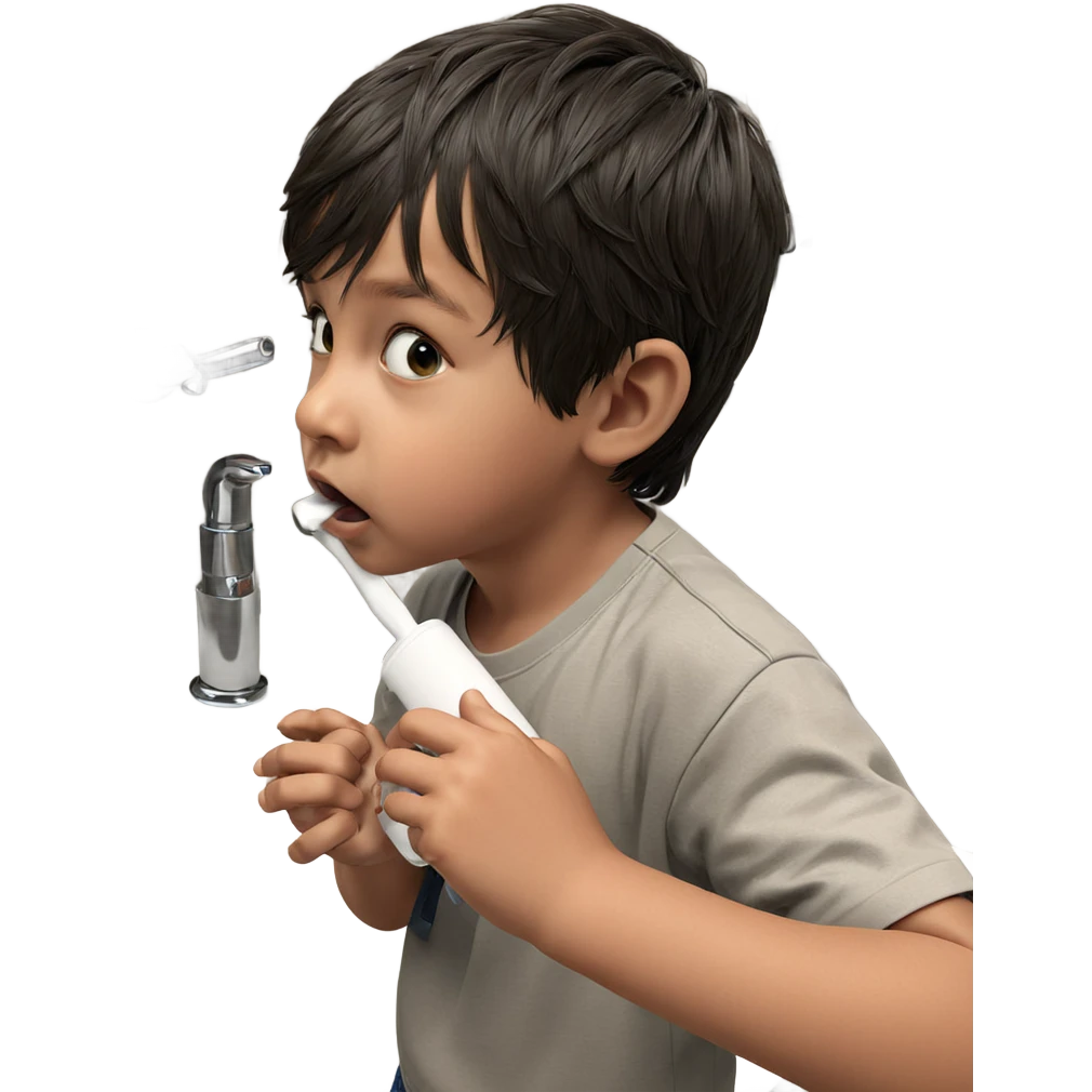 boy at sink looking up emoji