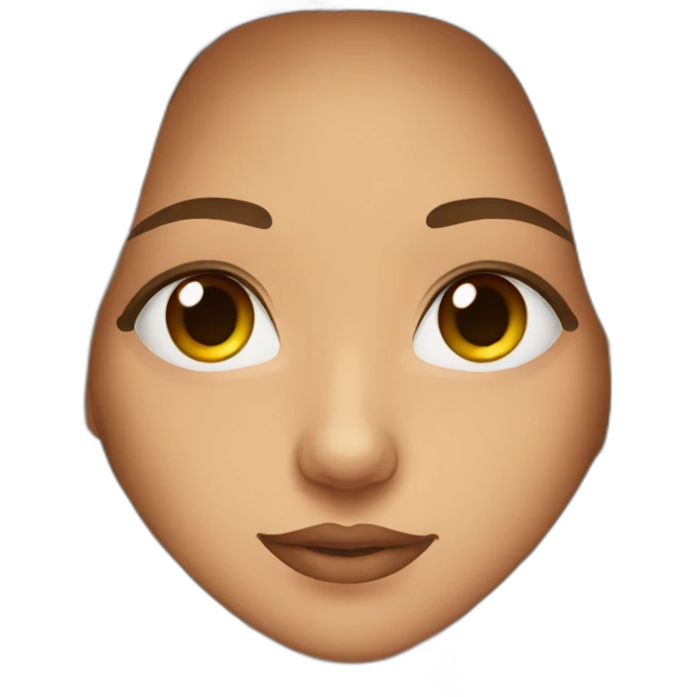 Women brown eyes, long hair, ojos rasgados emoji