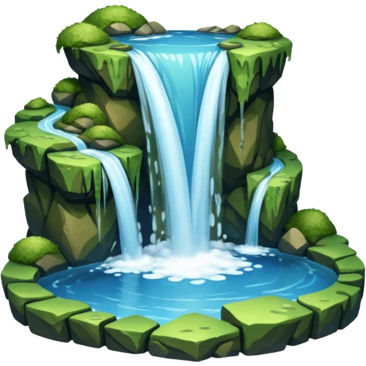 A waterfall cascading into a clear blue pool.



















































 emoji