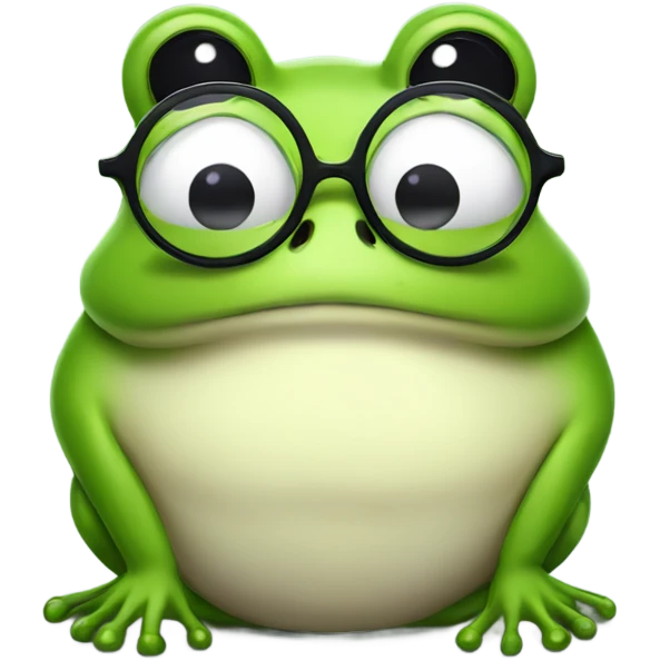 Fat frog with glasses emoji