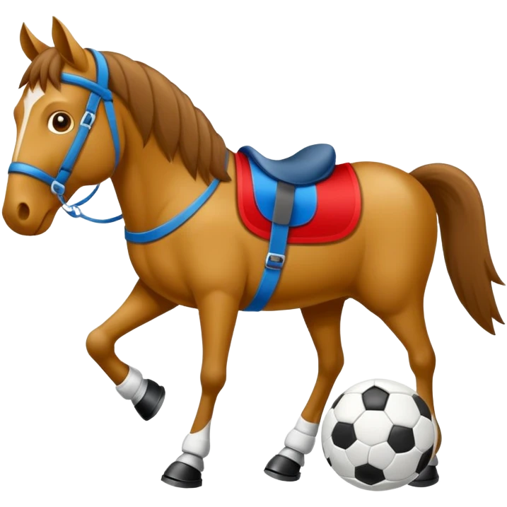 Caballo con dos patas y zapatillas de fútbol emoji