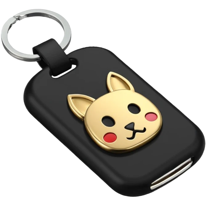 Key fob all black realistic  emoji