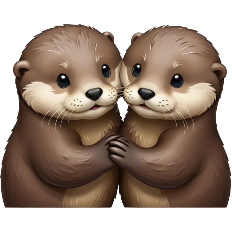 Two otters nose to nose cute emoji