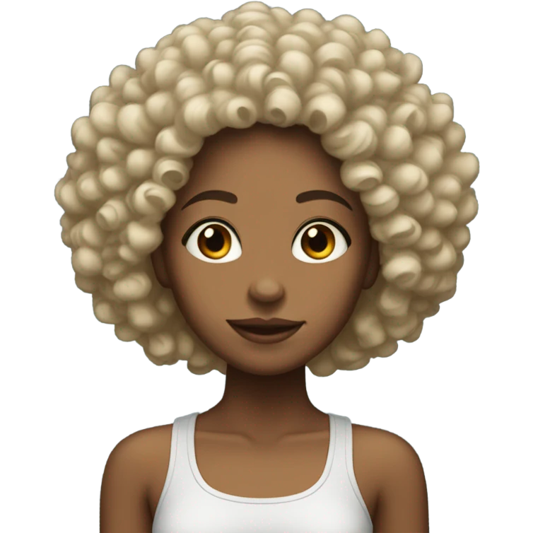 hyperealistic girl with curly afro emoji