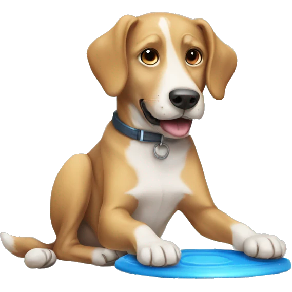 Dog with a frisbee  emoji