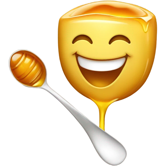 Happy face eating honey  emoji