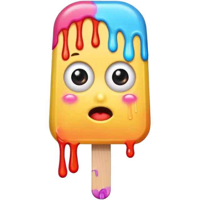 half eaten popsicle with eyes emoji
