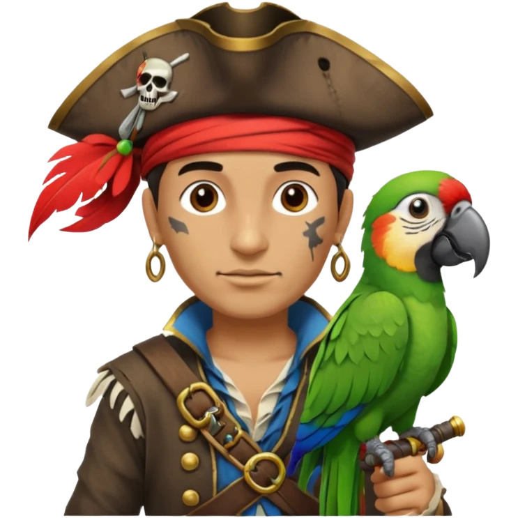 pirate and parrot emoji