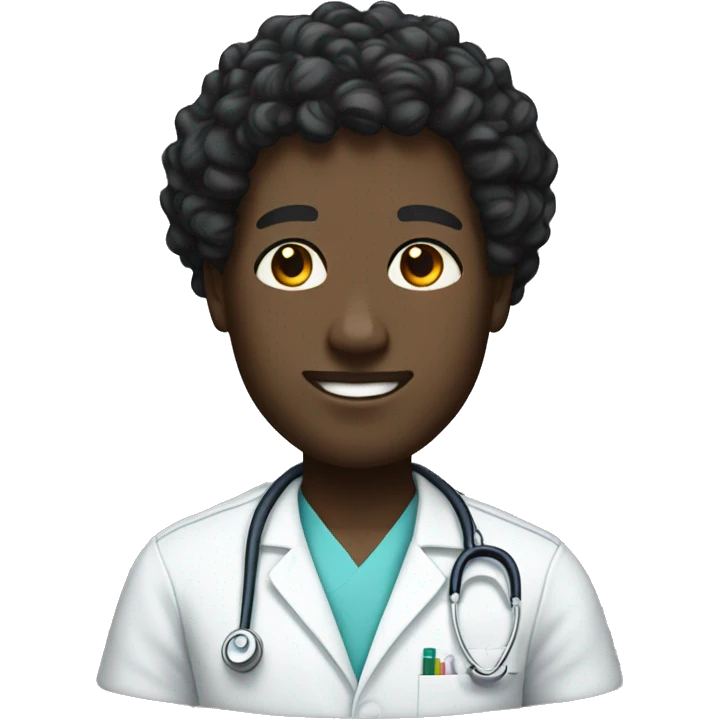 A black male nurse that’s very tall with curly short hair emoji