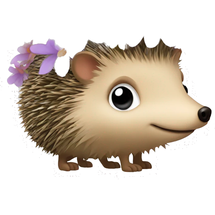 hedgehog with back covered with flowers emoji
