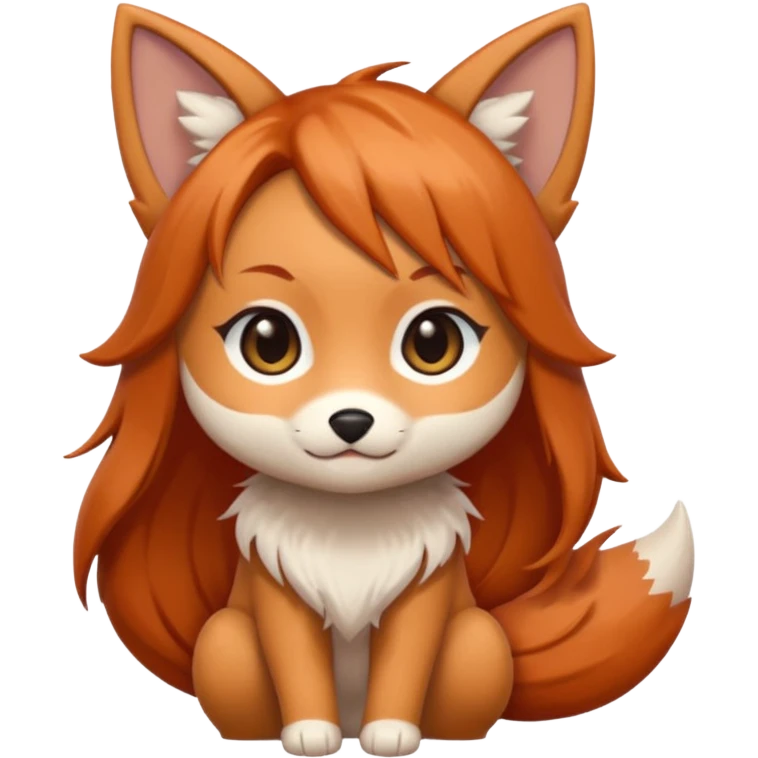 chibi kitsune cute copper hair kawaii emoji