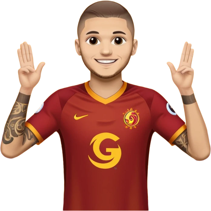 Mauro icardi Galatasaray formasıyla gol sevinci yapıyor emoji