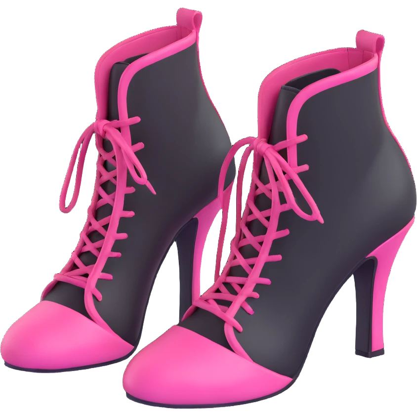 BLACKPINK-inspired gothic shoes, no hearts, black and pink, cute and emoji