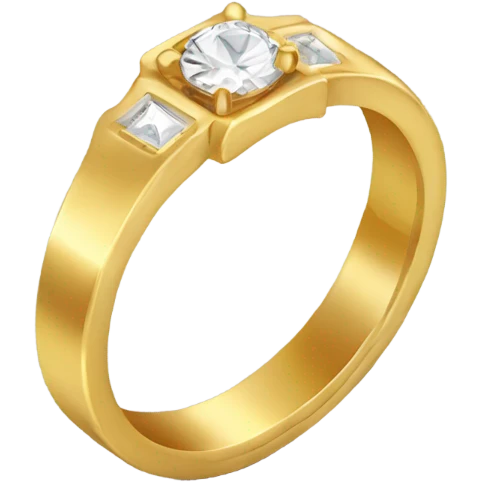 Gold band and gold engagement ring emoji