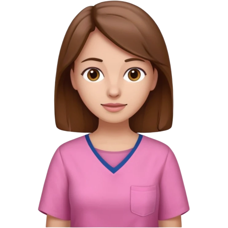 woman patient casual cloth brown hair oink cloth emoji