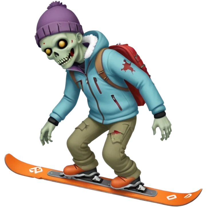 Headless zombie skiing emoji