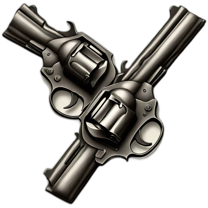 Deux revolvers en croix emoji