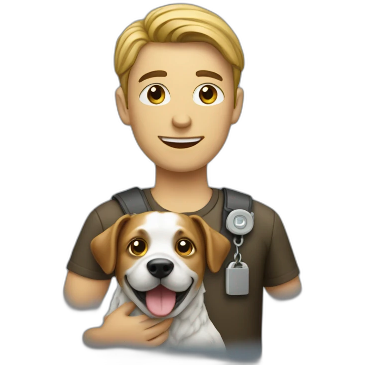 IT employee with dog emoji