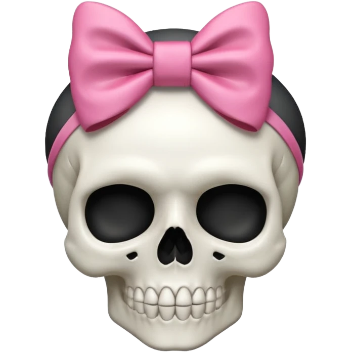 Cute skull with bow on head emoji