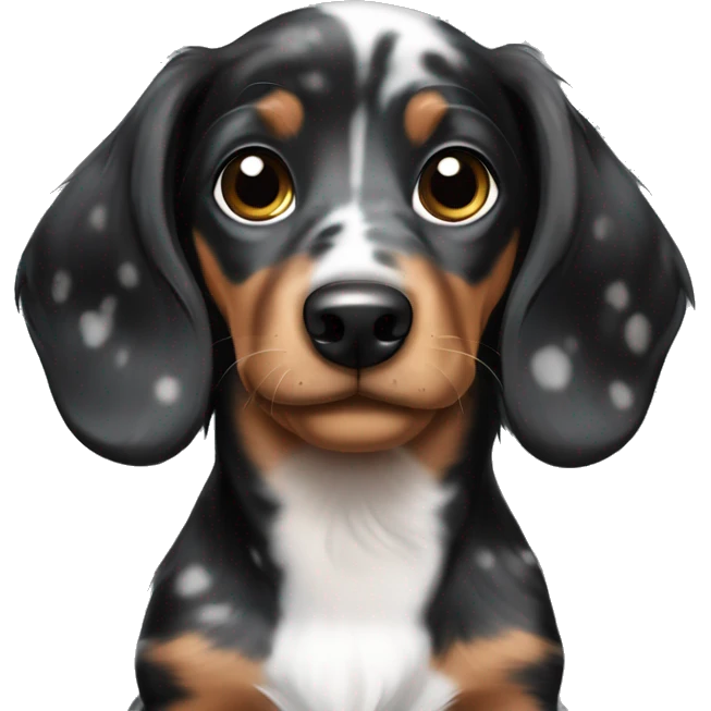 Black merle dachshund puppy emoji