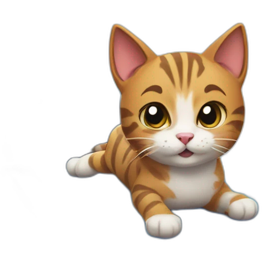 little cat on a mat playing fortnite emoji