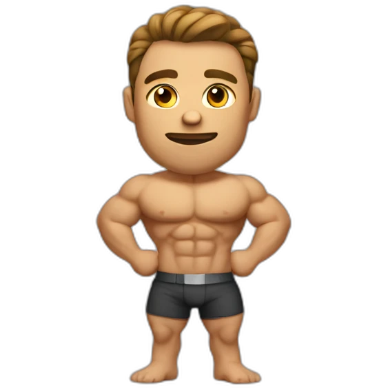 Muscular hunk emoji