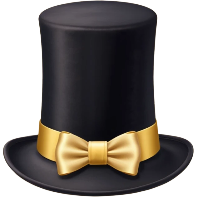black magic hat with gold ribbon emoji