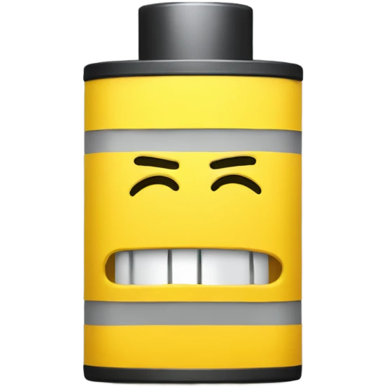 Yellow battery frowning emoji