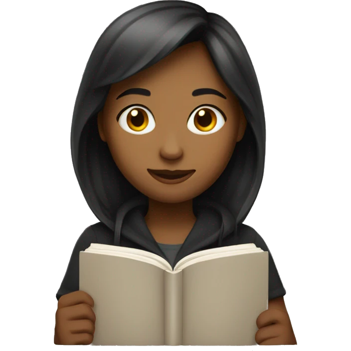 Girl with open book emoji
