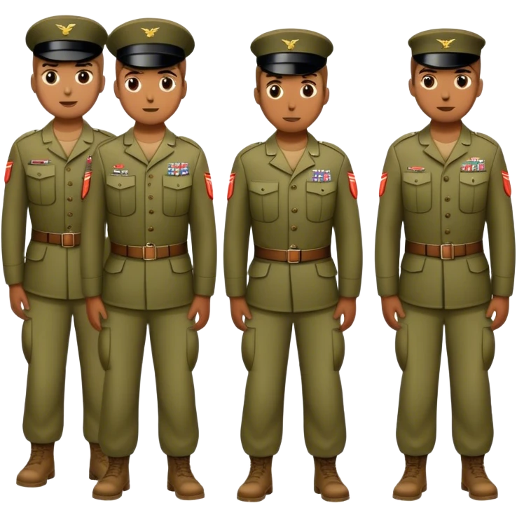 photorealistic American soldiers in full height emoji