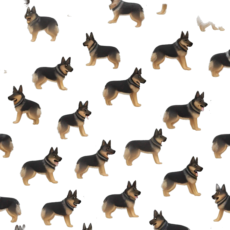  Black spotted brindle German shepherd husky fluffy ears and holographic harness running emoji