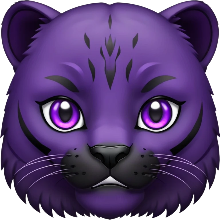 black panther with purple eyes, sad crying face emoji