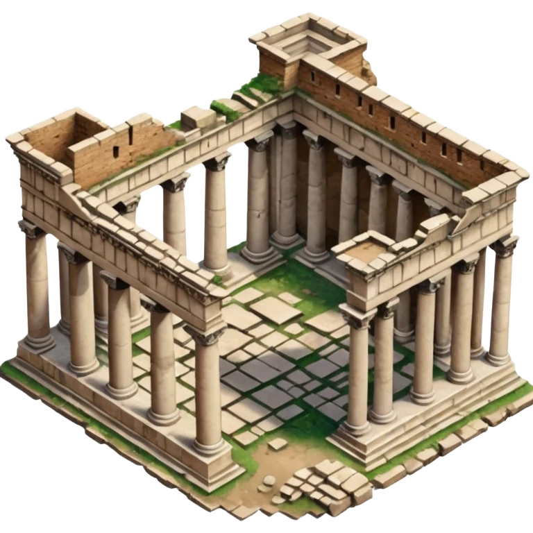 ancientr roman ruin rome 
no frame, no squared style, no square above
aereal view from up emoji