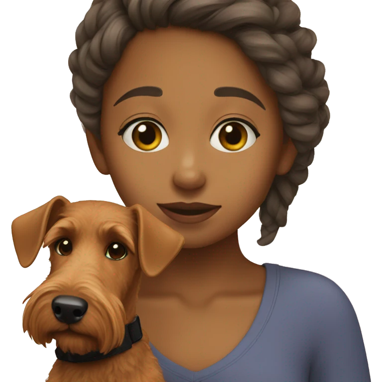 girl with welsh terrier emoji