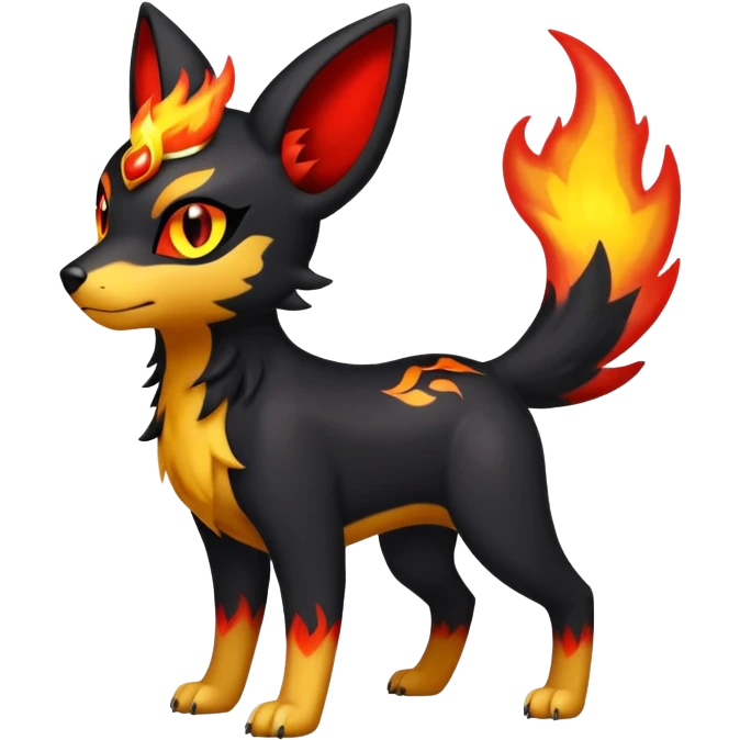 Cute Shiny Houndour-Quilava-Litten-Umbreon-Fakémon-hybrid-creature (full body)  emoji