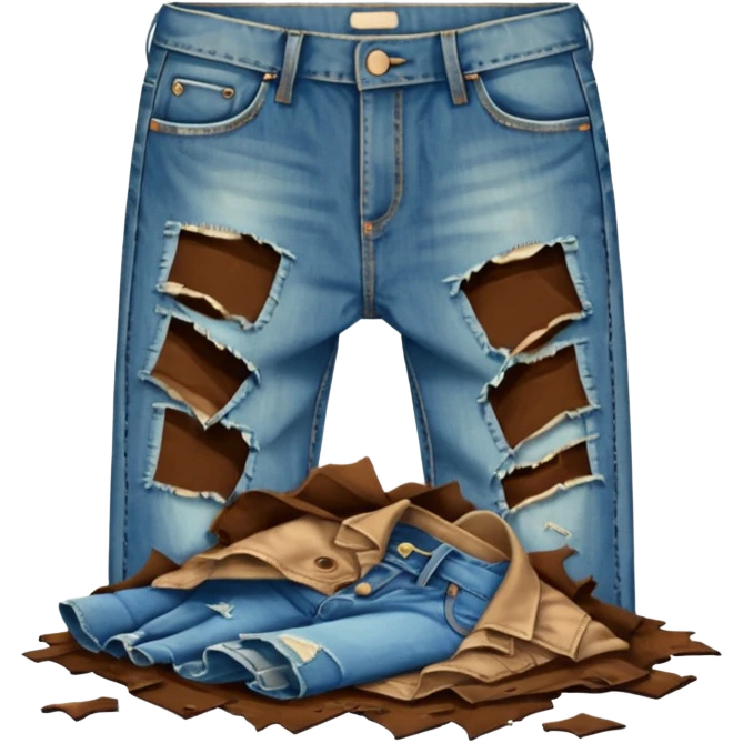 bad dirty, ripped clothes on the floor emoji