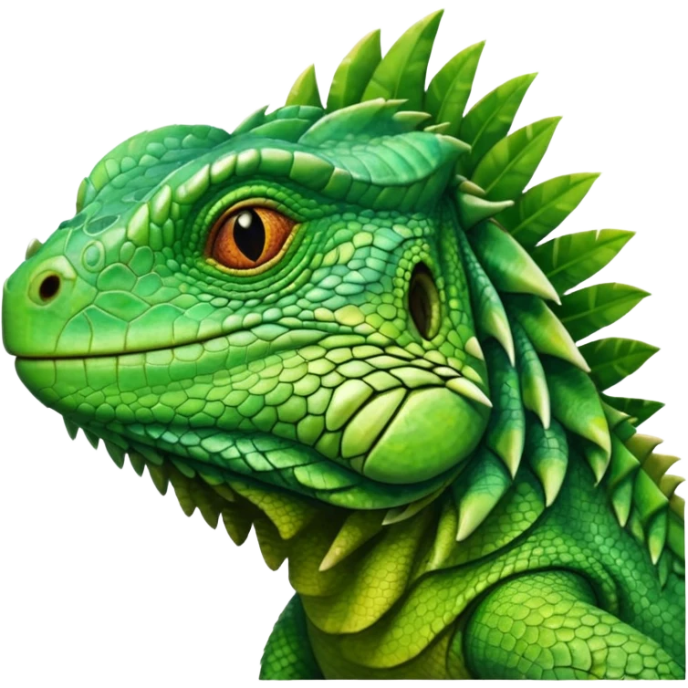
simple iguana, front face view emoji