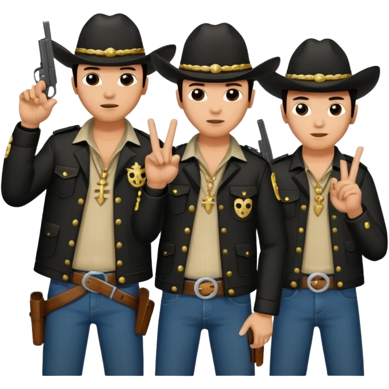 Norteño gang with numbers 14, hand gang signs and guns emoji
