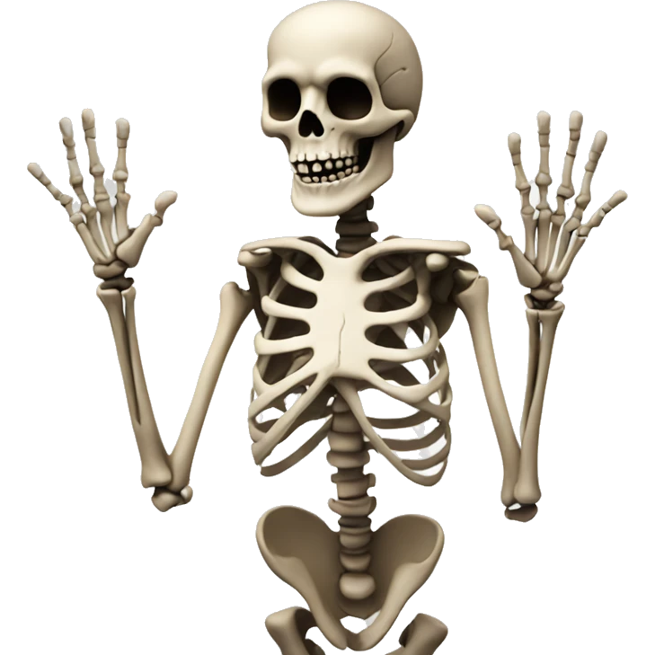 Skeleton man reached out his hands  emoji