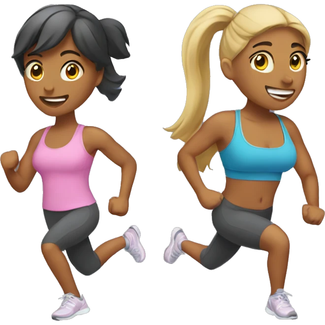 Two girls working out emoji