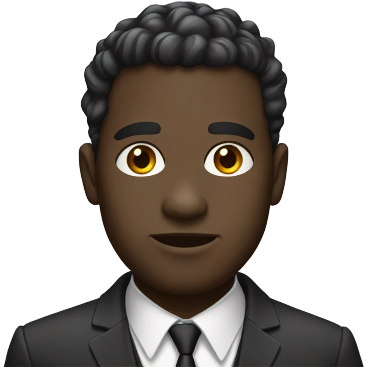 Black guy in a grey and black suit emoji