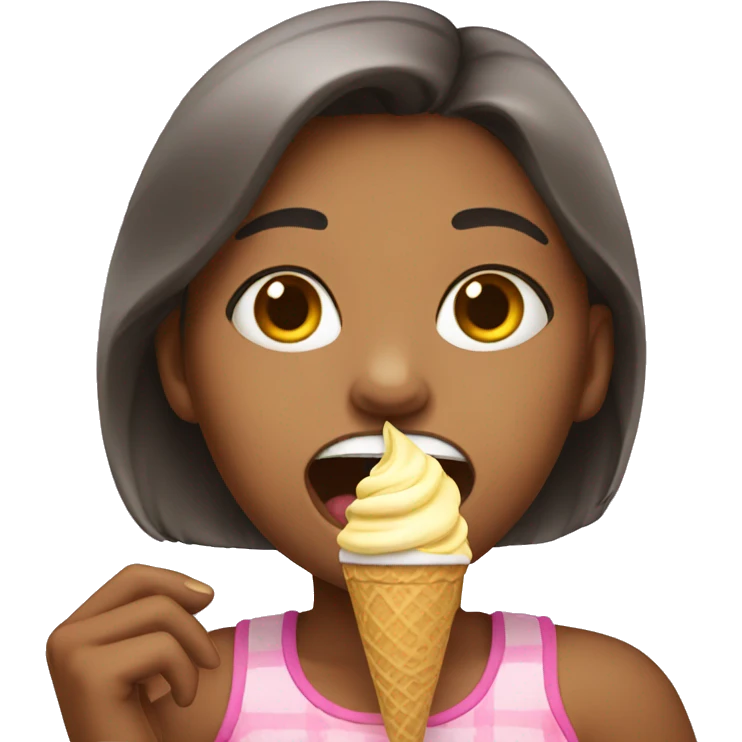 Girl eating ice cream emoji