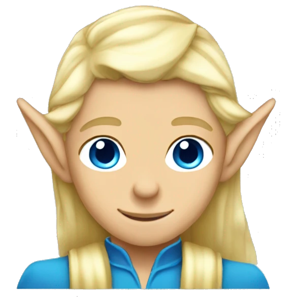 Blonde elf ears prince with blue eyes emoji