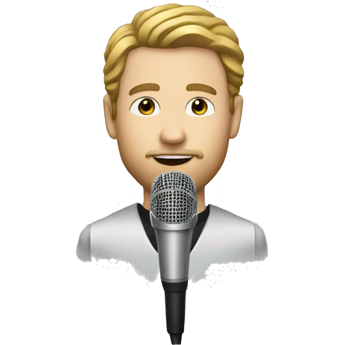 white man singer with microphone emoji