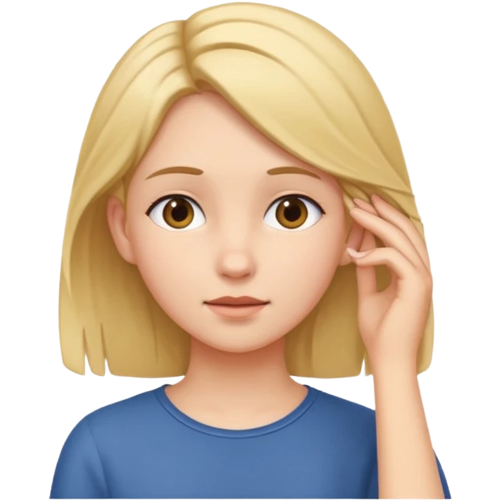 girl tucking hair behind her ear emoji