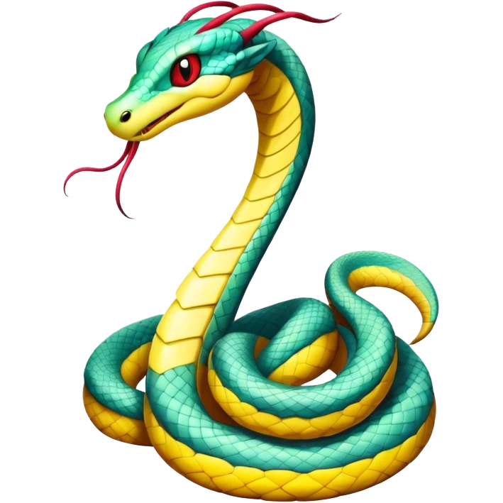 Colorful Seviper-Dragonair-snake-hybrid, full body, emoji